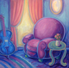 Chair with Green Shoes 2004, an oil painting by Ruth Councell